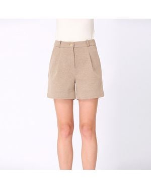 Smart and Joy Micro Houndstooth Short Pants - Natural