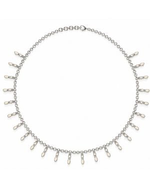 Linda Fiore Amalei Necklace With Creme Enamel - Metallic