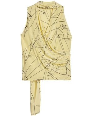 Nocturne Shawl Detail Blouse - Yellow