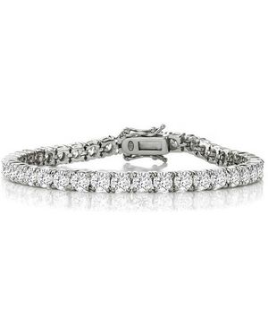 Genevive Jewelry Plated With Round Clear Cubic Zirconia Tennis Bracelet - White