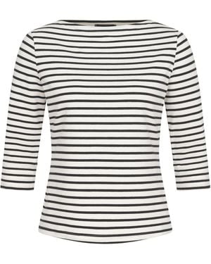 Marianna Déri Top With Boat Neckline-Cream Striped - Multicolour