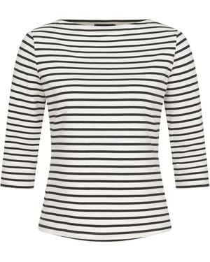 Marianna Déri Top With Boat Neckline-Cream Striped - Multicolour