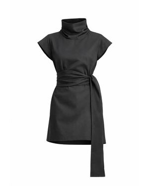 Mymokondo Curly House High Collar Dress - Black