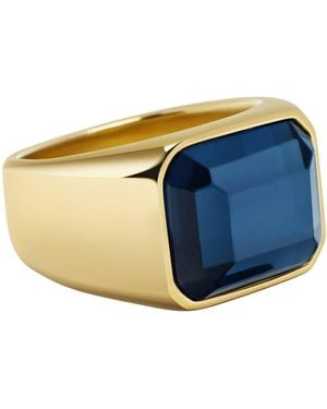Nialaya Zircon Signet Ring - Blue