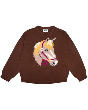 Gigi Knitwear Cheval Intarsia Jumper - Brown