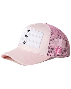 474 co 474 Distressed 3 Bars Trucker Hat - Pink