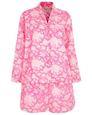 NoLoGo-chic Hand Printed Shorts Pj's - Pink