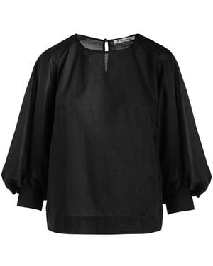 Conquista Top With Bishop Sleeves - Black