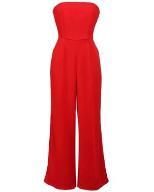 Smart and Joy Minimalist Bustier Jumpsuit - Red