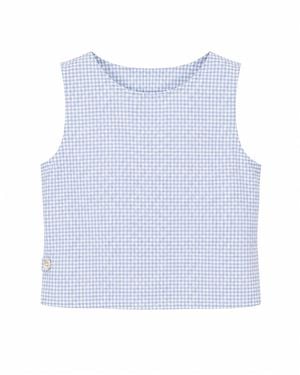 Mind Traveler Claudia Sky Gingham Top - Blue