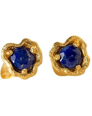 Claire Hill Designs Lapis Lazuli Lichen Stud Earrings - Blue