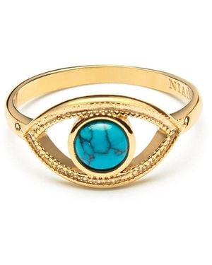 Nialaya Skyfall Evil Eye Ring - Blue