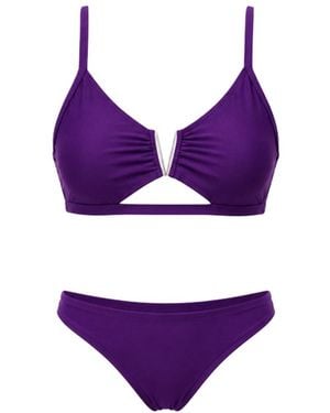 Nuvv Collection Cut-Out Bikini Set - Purple