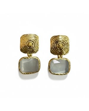 La Pluie Jewellery Lyra Earrings Ivory - Green
