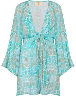 Sophia Alexia Aqua Pebbles Formentera Beach Cover Up - Blue