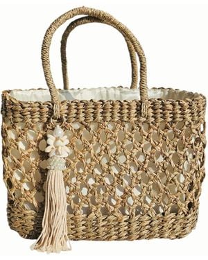 OhSun Neutrals Nessa Tassel Tote - Metallic