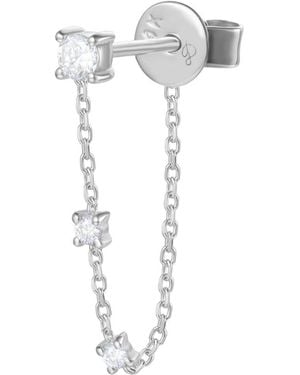 Dyamka Three Diamonds Earring - Metallic
