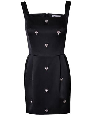 2KStyle Blondy Evening Crystal Hand-Embellished Satin Mini Dress - Black