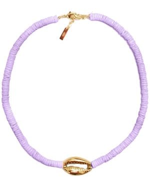 Adriana Pappas Designs Heishi Shell Necklace - Metallic