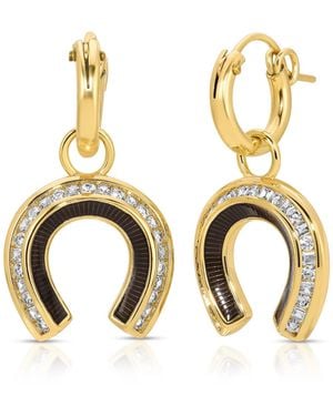 Glamrocks Jewelry Good Fortune Horseshoe Earrings - Metallic
