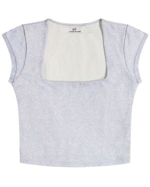 Cloud Haven Jacquard Square Neck Tee - Blue