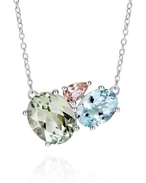 Augustine Jewels Green Amethyst Cluster Necklace - Blue