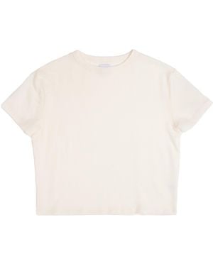 Vænn Neutrals S/S Babywool Boxy Crew Neck Tee Double Cream - White