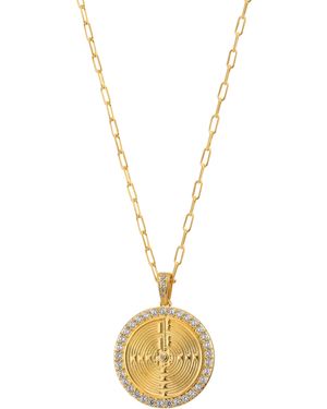 Zepplin the Label Sanctum Necklace – Sculptural Medallion Talisman - Metallic