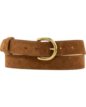 Peachy Belts Ltd Chestnut Suede Belt With Buckle - Brown