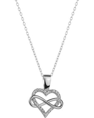 Spero London Infinity Heart Love Sterling Pendant Necklace - Metallic