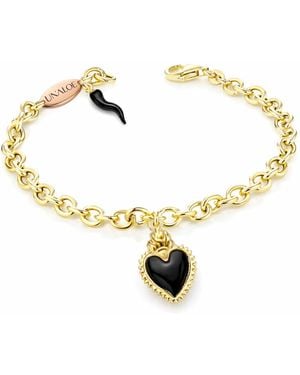 Unaloe Plated Sterling Bracelet With Heart & Cornicello – Luxury Protective Jewellery For - Metallic
