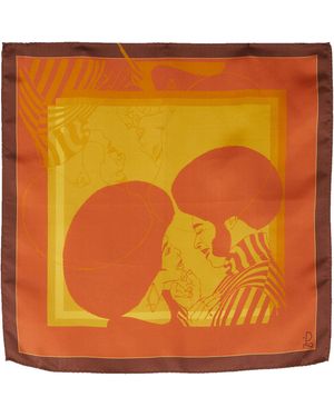 Dalziel Mini Billie And Noah Silk Scarf - Orange