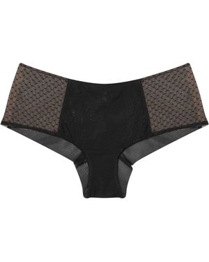 Verdant Intimates Dot Mesh Boyshort - Black