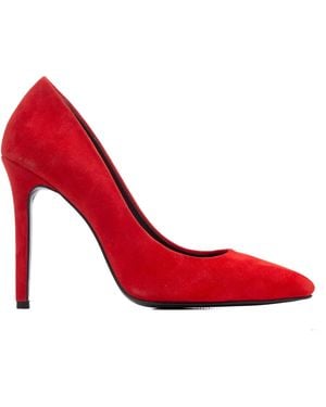 Ginissima Alice Stiletto Suede Leather Shoes - Red