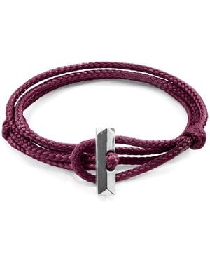 Anchor and Crew Aubergine Oxford & Rope Bracelet - Purple