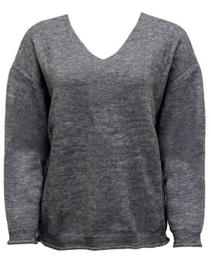 Earth Body Nile V-Neck Jumper - Grey
