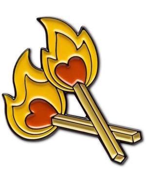 Make Heads Turn Enamel Pin It's A Match - Metallic
