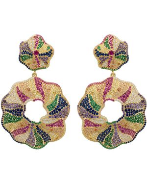LÁTELITA London Esmeralda Multi-Coloured Statement Drop Earrings - Metallic