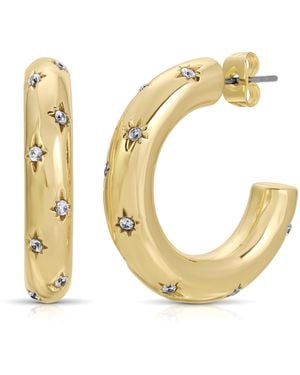 Leeada Jewelry Stevie Maxi Hoops - Metallic