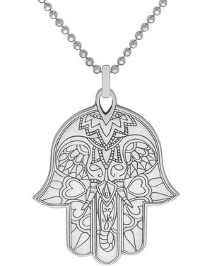 CarterGore Large Hamsa Hand Pendant Necklace - Metallic