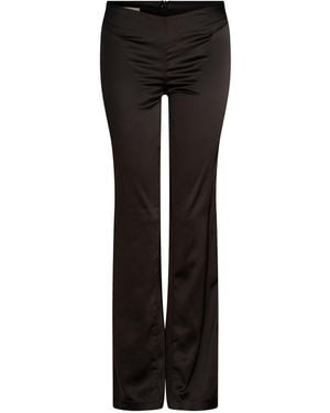 Love and Nostalgia Motor Running Stretch Satin Pant - Black