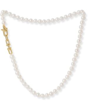 Pearls of the Orient Online Gratia Cultured Freshwater Pearl Necklace With Chunky Fill Chain Feature - Metallic
