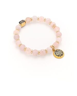Seven Saints Heart Chakra Activation Madagascar Rose Quartz Bracelet - Pink