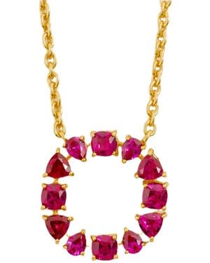 Juvetti Glorie Necklace Set With Ruby - Red