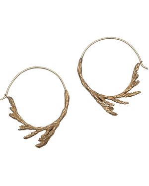 Zula Jewelry + Design Sacred Cedar Hoop Earrings, Bronze - Metallic