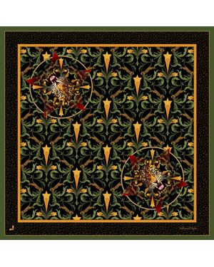 Henelle Hollywood Nights Large Silk Scarf - Green