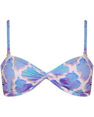 Sophia Alexia Orchid Paradise Bora Bora Twist Bandeau Bikini Top - Blue