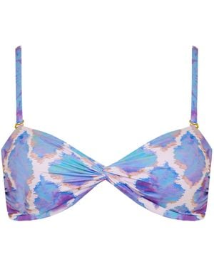 Sophia Alexia Orchid Paradise Bora Bora Twist Bandeau Bikini Top - Blue