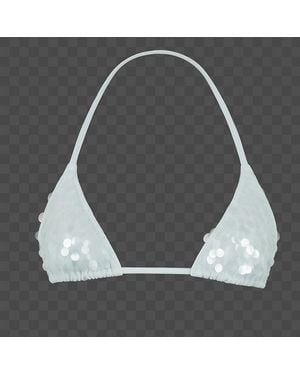 Oceanus Sienna Sequin Embroidery Bikini Top - Grey