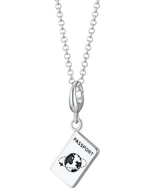 Lily Charmed Sterling Passport Charm Necklace - Metallic